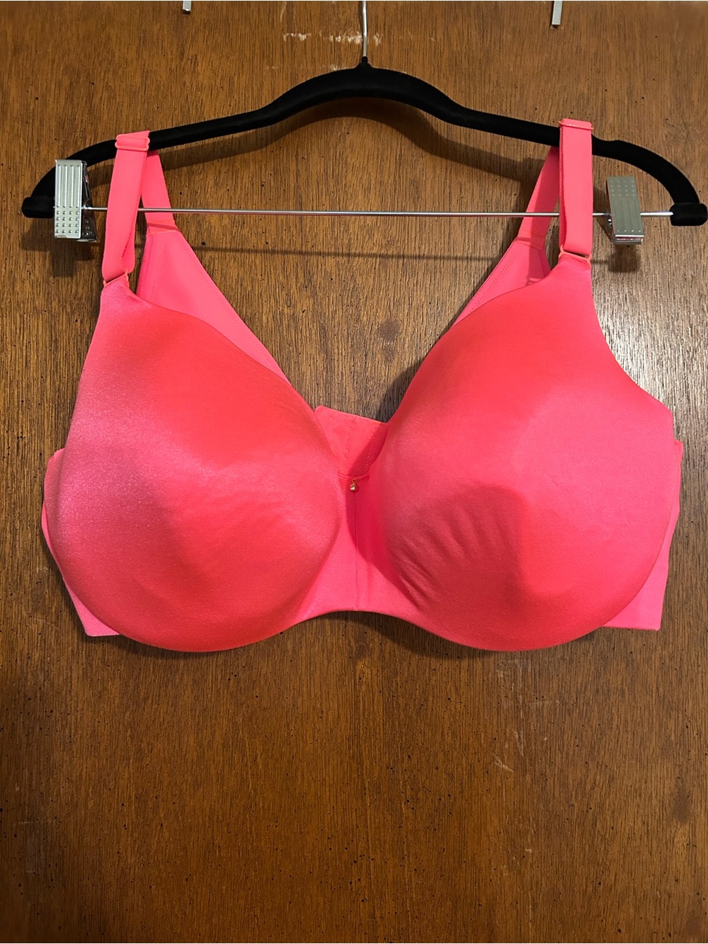 Cacique Lightly Lined Balconette Neon Pink/Coral in EUC